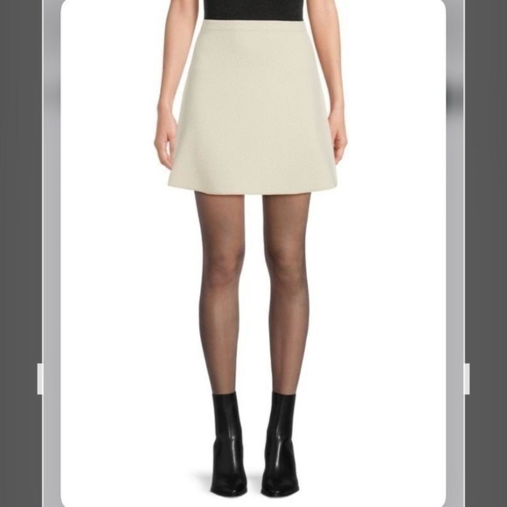 THEORY Teslia A-Line Mini Skirt in VANILLA CREAM Size S - Picture 1 of 8